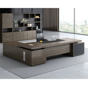 Hot sell Luxury modern design l shaped wood boss ceo work executive wooden table executive desk office furniture