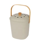 Hot Selling Bamboo Fiber Activated Carbon Eco Home Kitchen Compost Waste Bin