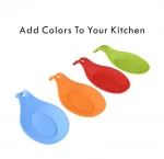 Hot Selling Flexible Almond-Shaped Silicone Kitchen Utensil Spoon Rest Ladle Spoon Holder