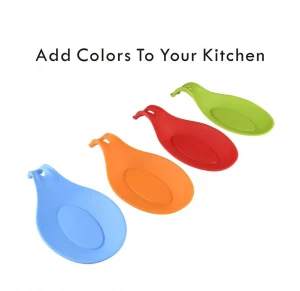 Hot Selling Flexible Almond-Shaped Silicone Kitchen Utensil Spoon Rest Ladle Spoon Holder