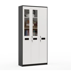 Hot selling New design double door  plastic handle  wood office filing cabinet