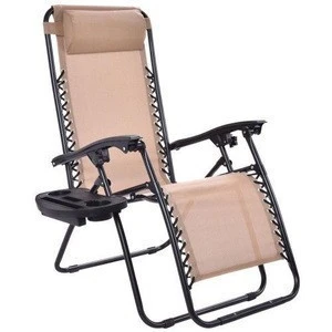 Hot selling new zero gravity folding chairs with cup holder outdoor sun lounger