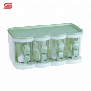 household four rooms salt pepper set spice containers plastic for kitchen