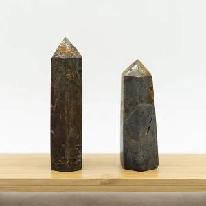 HX11009 Wholesale natural crystal quartz point reiki gemstone wands folk craft pyrite crystal tower for decoration