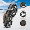 Ice Grips for Shoes 18 Spikes Crampons for Boots Walking On Ice Snow Easy Slip On Stainless Steel Chain