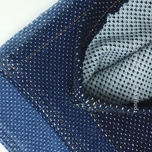 Indigo silk polyester jacquard tubular 100% cotton jersey knit fabric for suit