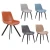 Import industrial contemporary dining chair with black powder coated metal legs for home use from China