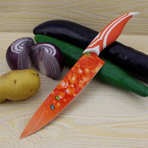 innovative colorful Printing kitchen Non-stick knife 7 pcs