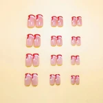Ins wind in autumn and winter wearing a French Christmas hat nail short jelly paste false nails 24 boxes in Europe and America.