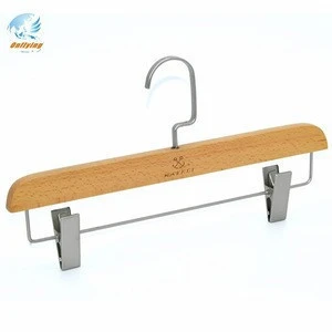 Inspring wholesale luxury wood pants clothes hangers with clips