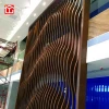 Interior Or Exterior Wave Aluminum Curtain Wall Facade Decorative Arc-Shaped Square Tube Wood Grain Surface Treatment