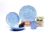 Import Irregular shape ceramic embossed dinnerware sets with deep blue from China