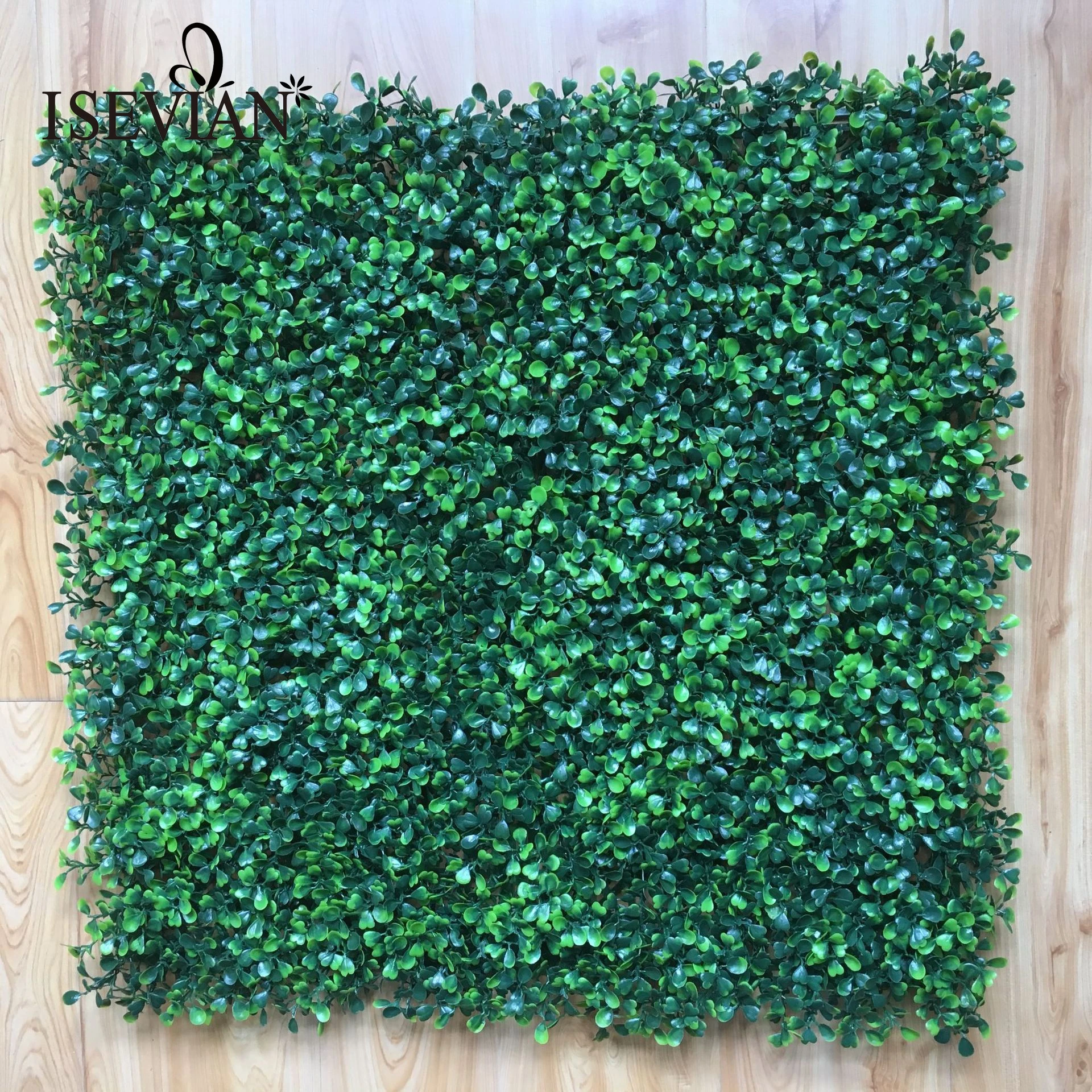 ISEVIAN UV-proof Artificial Light Green Milan Leaf Fence Covering Hedge Artificial Grass Fence Wall  Artificial Boxwood