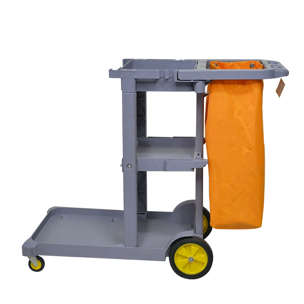 Janitor Cart Set Cleaning Trolley Utility Cart Set for Hotel Use