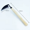 Japanese long wood handle sharp edge weeding bent sickle