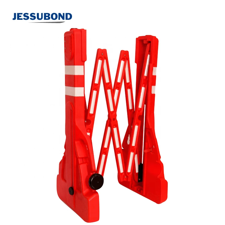 JESSUBOND 1070mm Height PE Plastic Expandable Traffic Road Safety Barricade Barrier