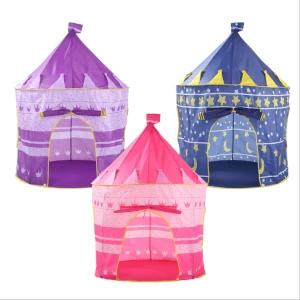 Kids fold able House Princess Castle Play Tent Girls Indoor Outdoor Folding House play Tent