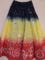 Kids wear bandage tie & dye printed baby girls dancing wear cotton skirts