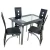 Import Kitchen Dining Room Table Set with Tempered Glass Top table &amp; 4 High Back Leather Chairs from China