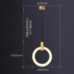 Kitchen Lobby Bar Loft Dinning Room Circle Modern Round Ring Led Pendant Light Simple Diy Led Circle Chandelier