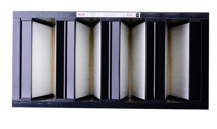 KLP Factory Supply High Quality V Shape Black Color ABS Frame Fiberglass V-Cell HEPA Air Filters