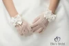 Lace Bridal Gloves for Little Girl Cute Flower Girl Gloves with Pearl Handmade Wedding Gloves for Kids