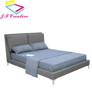 Latest double design slat wood furniture bed hotel bed room furniture