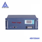LCD Display 48 Volt Rechargeable Li ion Lithium 48V 50AH Lifepo4 Solar Teleocm Battery Pack with BMS and Charger