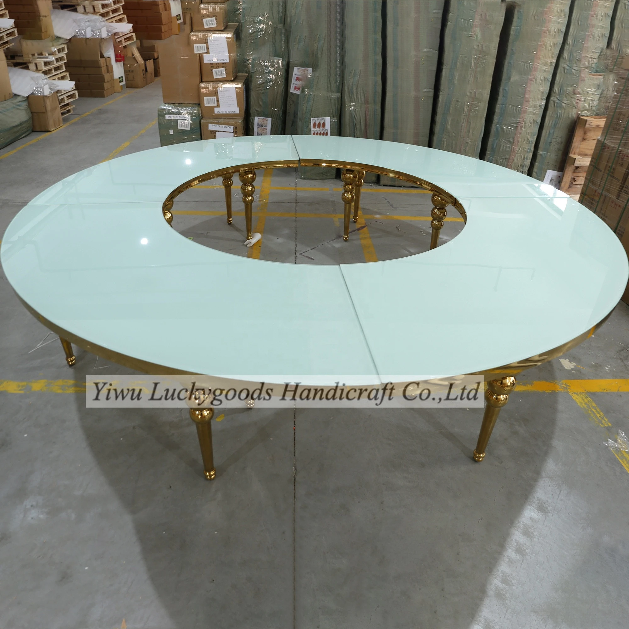 LDJ1267 2021 new design Elegant gold Stainless steel round table event decorations