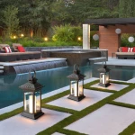 lights outdoor garden lawn lamp 100-240V 7W 3000K IP44 Aluminum LED COB landscape bollard path road street post light