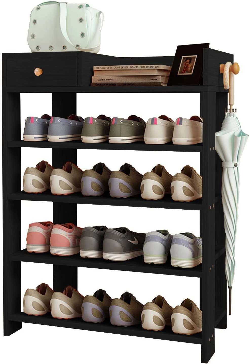 Living room furniture simple wooden four-layer Shoe Rack,Shoe Cabinet