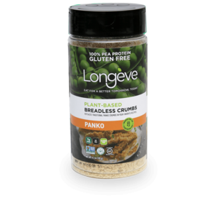 Longeve Plant-based Breadless Crumbs - Panko breadcrumbs gluten-free soy free low fat Kosher grain free high protein