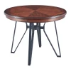 Luxury antique rustic round restaurant dining table with metal base