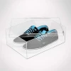 Luxury Custom Made Transparent Womens Shoe Organizer Box Acrylic Shoe Storage Package Sneaker Box with Handles Lid