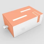 Luxury Foldable Cardboard Cosmetic Clothes Boxes Custom orange Paper Gift Box Packaging With Logo