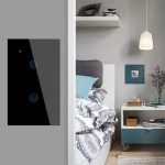 Luxury Glass Panel Touch LED Light Smart Switch  wifi with remote control