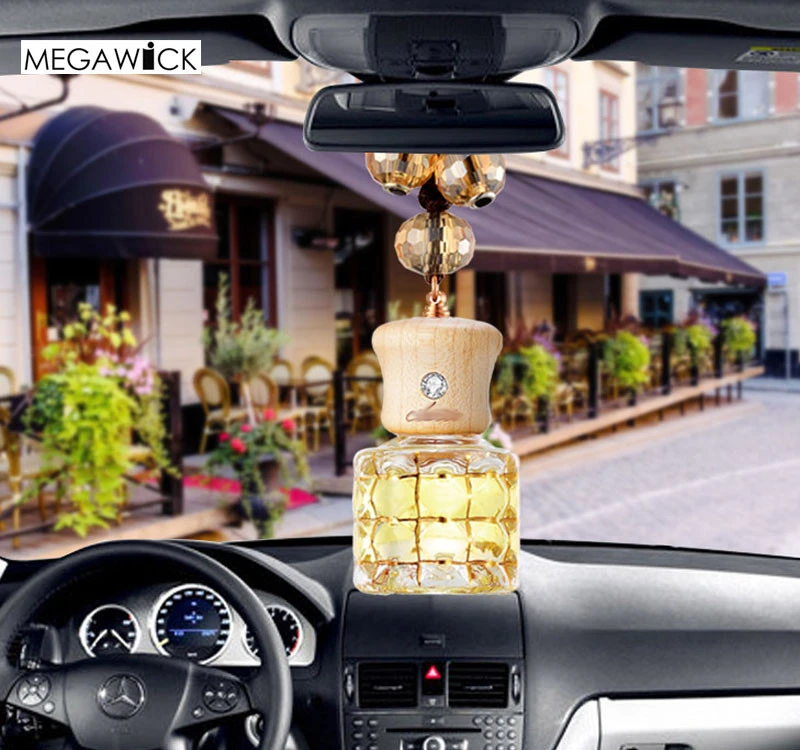 Luxury Glod Painted Car Hanging Perfume,Essential Oil Glass Car Air Freshener