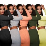 M11277 fall 2020 apparel for women pullover hoodies sweatshirt two piece jogger set