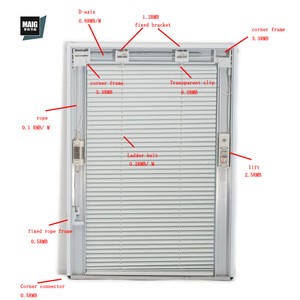 Magnetic control new aluminum alloy window, hollow shutter , built-in curtain, toilet, kitchen, light
