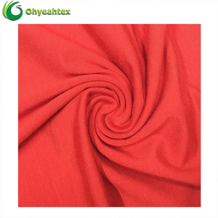 Make-to-Order Red Plain Dyed 40S + 20D Yarn Count Stretch Spandex Jersey Knit Fabric