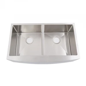 manual double sink  Wire drawing Dish washing basin 304 stainless steel water tank