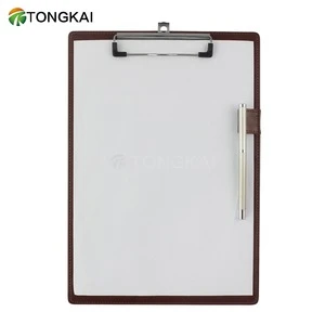 Manufacture filling products pu cover menu/medical clipboard a4 paper clips stationery set