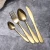 Import Manufacturers wholesale western tableware set knife fork spoon set of four gold cutlery flatware set from China