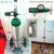 Import ME size Aluminum Oxygen cylinder 4.55L with pin index valve, trolley and medical oxygen regulator from China