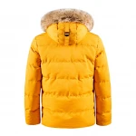 Mens Faux Fur Collar Coat Winter Puffer workwear Jacket Warm Outwear Thicken fleece Winter Coat with faux fur Hood