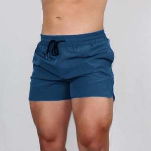 Mens fitness shorts solid color men summer running shorts gym