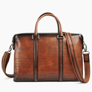 MINANDIO leather laptop briefcase/ tablet shoulder bag/ briefcases for macbook