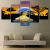 Import modern 5 panel unframed canvas print of animal Painting Wall Art Home Decor 5 Panels Pictures For Living Room from China