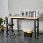 modern extendable steel frame table wood computer desk