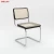 Import Modern metal frame chrome plating dining chair Black Nature Rattan chair coffee chair from China